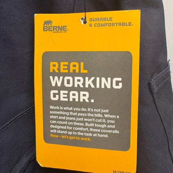 Berne Coveralls Mens Size Small Chest 36-38in Durable Navy Durable Workwear NEW - Picture 5 of 11